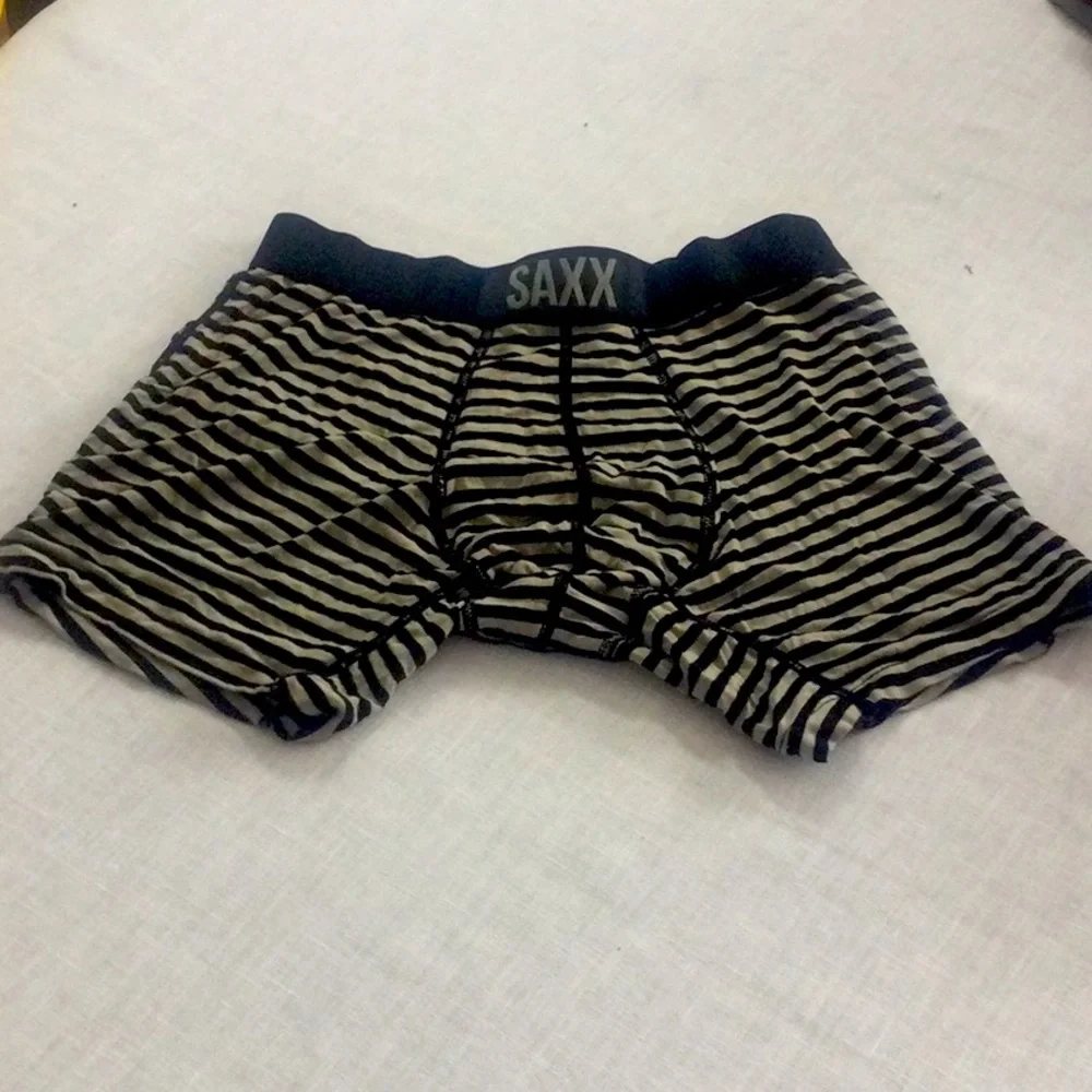 🌞 Saxx luxury boxer brief underwear black & white modern fit men size XS